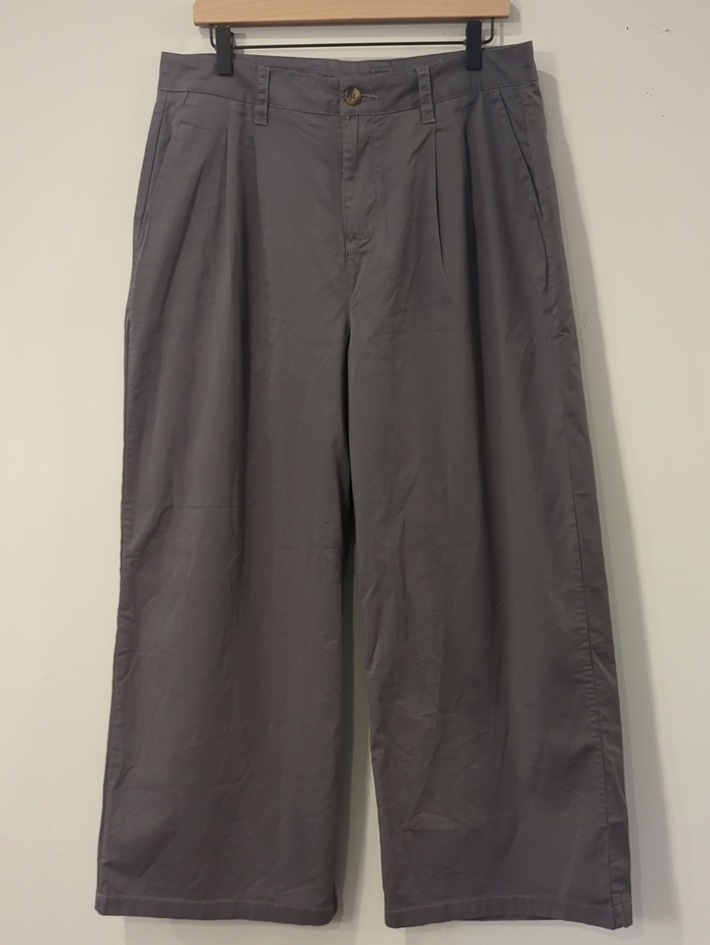 Pact Boulevard Brushed Twill Wide Leg Trouser Storm Gray size Large - Picture 2 of 13